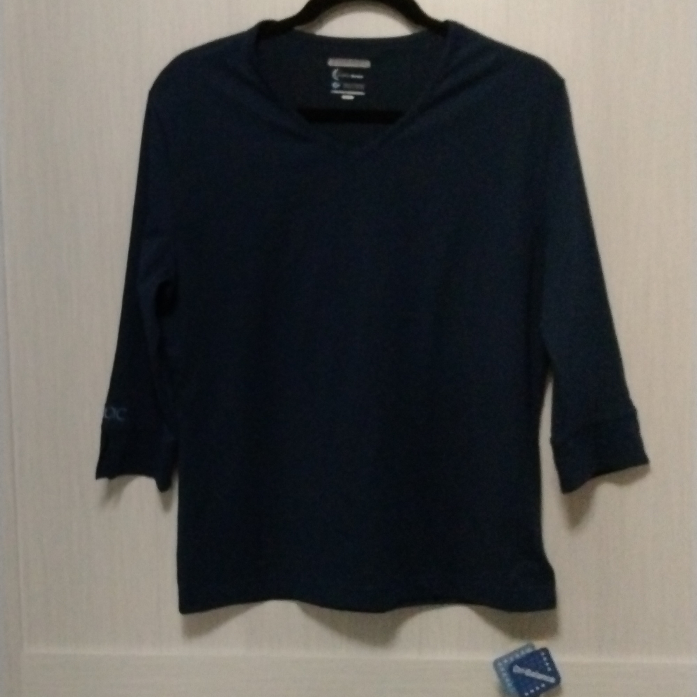 Zorrel blouse sz L color Blue cotton stretch new with tag